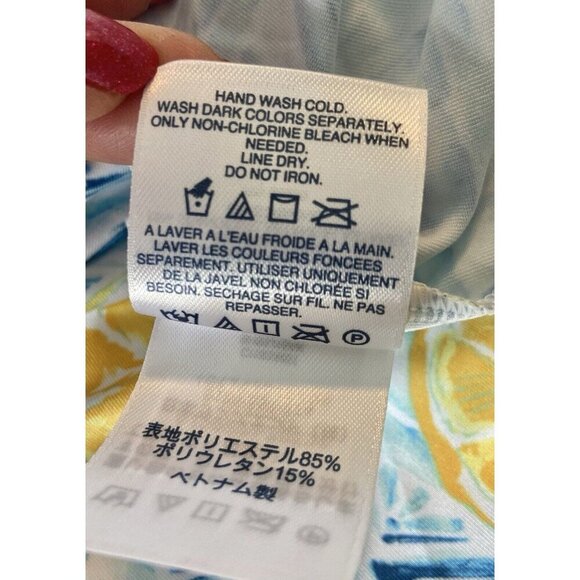 Lands' End Citrus Lemon Lime Women's 3X Ruffle Hem Wrap Sun Dress Swim Coverup - Picture 13 of 15